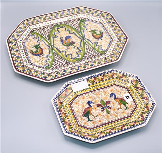 2 hand painted Portugese plates(-)